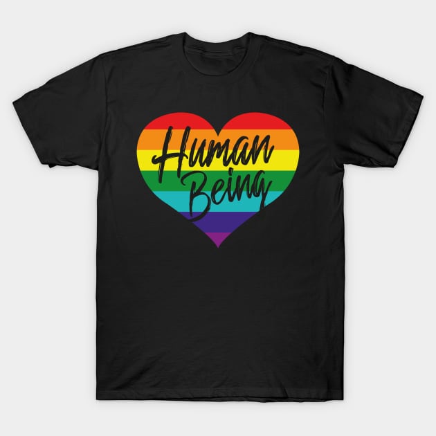 Human Being Gay Pride Heart LGBT T-Shirt by dconciente